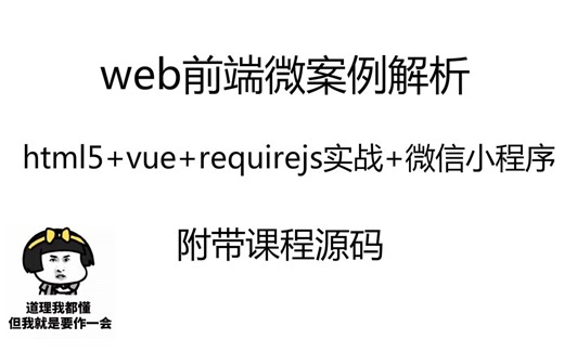 web前端微案例解析【html5+vue+requirejs实战+微信小程序等等】