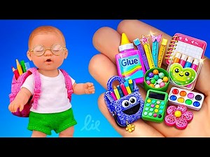 Making 20 Mini School Supplies for Barbie & My Mini Baby