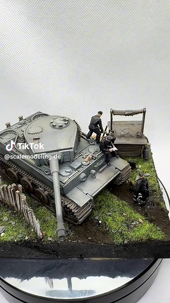 Diorama eines deutschen Tiger 1 Panzers im Maßstab 1:72