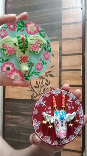 Turning simple MDF boards into beautiful wall art ✨🐘🦌Handmade magic with mirrors & colors 💖