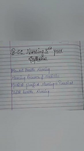 BSC nursing 3year subject nursing subjects