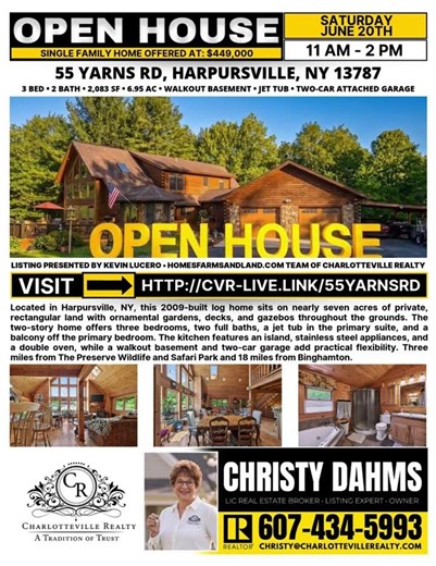 Log Home Tour with Jet Tub & Workshop Garage | Broome County Open House