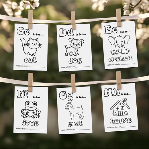 Custom ABC Baby Shower Coloring Activity, Personalized Baby's First Alphabet Book, Printed ABC Color Pages, Baby Shower ABC Book Activity - Etsy