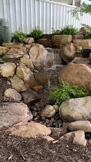 6.9K views · 130 reactions | Pondless Waterfalls!!! A simplistic and effective system to bring the sight and sound of water into any location.An underground reservoir stores the water and houses a submersible pump that recirculates the water from the reservoir over a series of rock ledges creating the desired effects…. | Ed The Pond Professor | Facebook