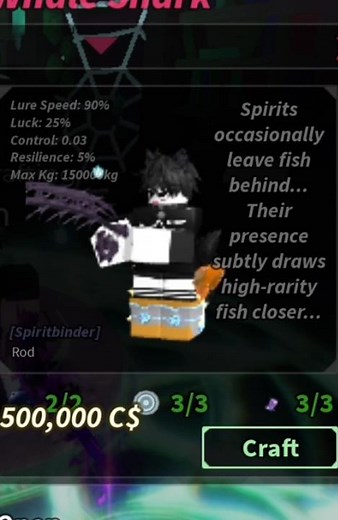 crafting spiritbinder rod on fisch #fisch #roblox