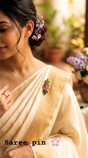 Ethnic Bloom Handmade Flower Design Saree Pin #shorts #shortsfeed #viral #saree pin
