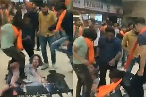Pathaan Controversy: Fringe Group Protests Against SRK-Deepika, Tears Down Posters in Ahmedabad Mall - See Pics