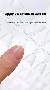 1.4K views | Apply gel extension with me朗Products usedNo File Half Cover Nail Tips-Short Almond shop at sooolovely.com#nailart #nails #nailsofinstagram #nailsnailsnails #naildesign #nailaddict #naildesign | Sooolovely | Facebook