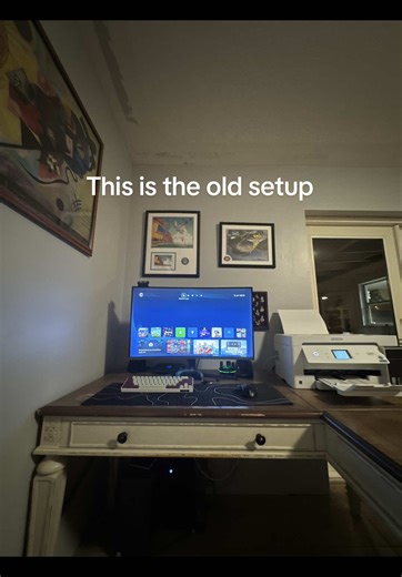 Cable management and redesigned the desktop by fliping the one monitor #bestbuy