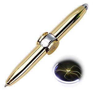 [Hot Item] Fidget Spinner Pen with LED Light Stress Reliever Thinking Ballpoint Pen Gift Fidget Spinner Pen