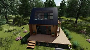Modern Cabin - Tiny House Plans 16x16, Cottage House Plans , Small Tiny Home Architectural Plans , PDF Blueprint Cabin Plans - Etsy