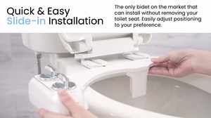 LUXE Bidet NEO 320 Plus - Warm Water, Dual Nozzle, Non-Electric Bidet Attachment for Toilet Seat, Patented Slide-In Install, 360° Self-Clean, EZ-Lift to Clean, Feminine & Rear Wash (Gold)