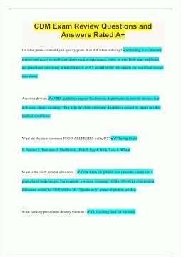 CDM Exam Review Questions and Answers Rated A2175