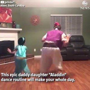 South Carolina father-daughter duo show off impressive coordinated Aladdin dance routine. http://abcn.ws/2fyohfm | ABC News