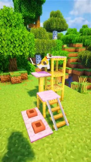 Minecraft Custom Cat Tree Build Tutorial 🐈🌳 | Cozy Pet Furniture for Your Feline!