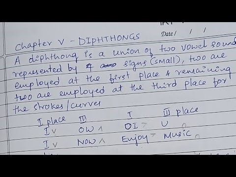 Class :13 - Chapter-5 Diphthongs in Pitman English Shorthand#stenograper