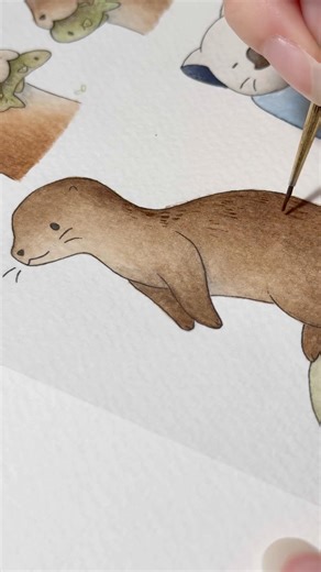 This month’s wallpaper features a river otter! 🫧 #kofi