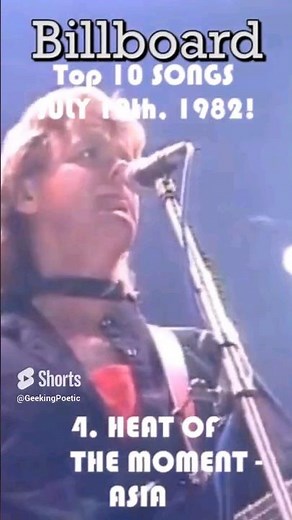 BILLBOARD'S Top 10 Songs 42 YEARS AGO! (July 10th 1982) #shorts #80smusic #billboardhot100 #toto