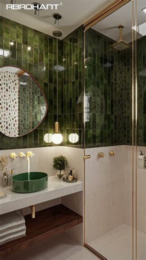 Design Your Green Bathroom Like This for Double the Sophistication!