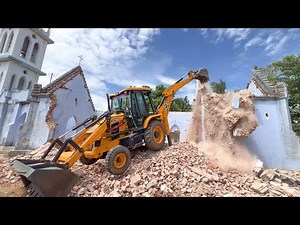 JCB 3DX 1893’s Old Big Church Demolition in Ambalam Village | jcb video