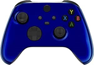 eXtremeRate Custom Shell for Xbox Series X & S Controller - Revamp Your Gaming Gear - Replacement Game Acessories Cover Faceplate for Xbox Core Wireless Controller - Chrome Blue