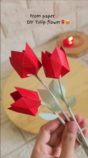 DIY Paper Tulip 🌷 | Easy Origami Flower Tutorial (So Satisfying)