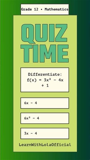 Grade 12 - Mathematics - Quiz