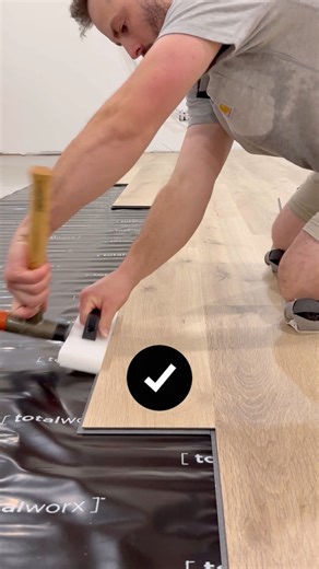 A mallet and a proper tapping block is all you need to make sure all of your click lock flooring is tightly fitted! This RPC floor from Mohawk was a joy to work with. #flooring #hardwoodflooring #flooringbusiness #tips #remodel #lvpflooring #lvp #flooringinspo #homeimprovement #homeinterior #homerenovations #businessowner #carpetflooring #carpet #laminateflooring #laminate #floorcovering #flooringtrends #flooringexperts | Foothills Flooring