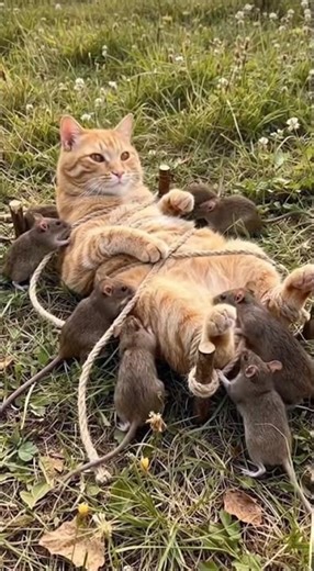 CAT IN A TRAP Mice Set Up a Rope Snare for the Cat #omg #shorts #viral