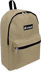 Everest Luggage Basic Backpack, Khaki, Medium
