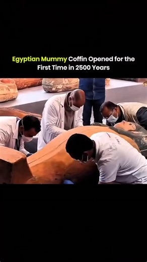 technology.ieo on Instagram: "An ancient Egyptian mummy coffin was opened after 2500 years. Archaeologists carefully removed the original seal inside a controlled laboratory. The coffin belonged to a high ranking individual buried with strict religious rituals. Preserved carvings, pigments, and symbols covered the surface, each linked to protection and the afterlife. The air inside had remained sealed since ancient times. Every step was documented to protect both the remains and the coffin. This