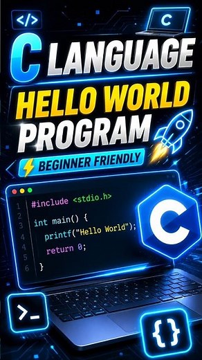 C Language Hello World Program #shorts #clanguage #codebyfc ‪@Codebyfc‬
