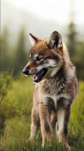 Mackenzie Valley wolf pup spotted in Yellowstone Park #usa #WolfPup #Yellowstone #Nature #Animals
