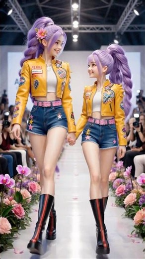 ✨Teen Demon Hunters Love Story & Fashion Show 💃🖤 #kpopdemonhunters #rumi #kpopdemon#viralshorts