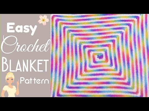 Continuous Spiral Crochet Blanket 🧶 Easy Spiral Granny Square Crochet Baby Blanket 🌈 Picasso