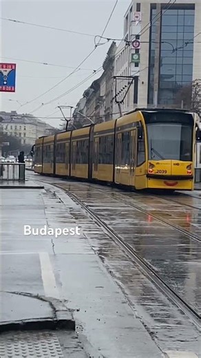 Budapest Street Scenes: Iconic Yellow Tram on a Rainy Day | Hungary Travel 4K 布达佩斯街景：雨中缓缓驶过的标志性黄色电车