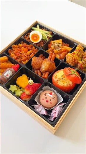 Make All in One Giant Bento box for my bestie 🍅🥢 #asmr #food #bento