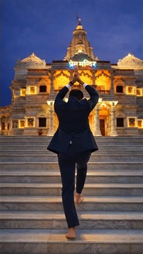 Jai Shree Radhe Krishna| Mandir Ki Sidhi Chadh Ke Status Video| New Krishna Trending shorts 🔥🔥 Video