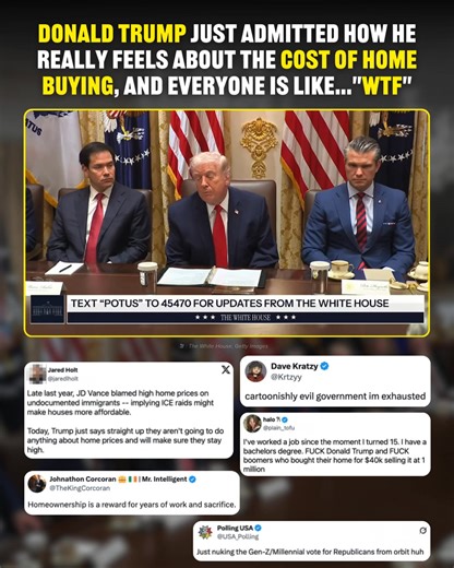 "I don't want to drive housing prices down. I want to drive housing prices up." - Donald Trump 🎥: The White House, Getty Images, X | BuzzFeed