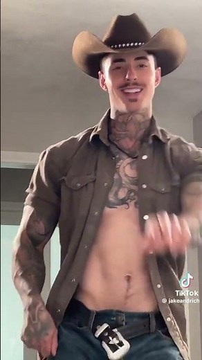 Sexy tatted muscle hunk Jake Andrich as a cowboy @jakeandrich