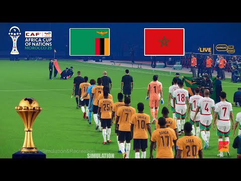 ZAMBIE vs MAROC | Coupe d'Afrique des Nations CAF | Simulation et pronostic du match complet PES