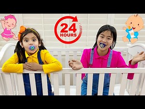 Jannie and Ellie 24 Hours Baby Challenge and Other Fun Challenges for Kids - Videos For Kids