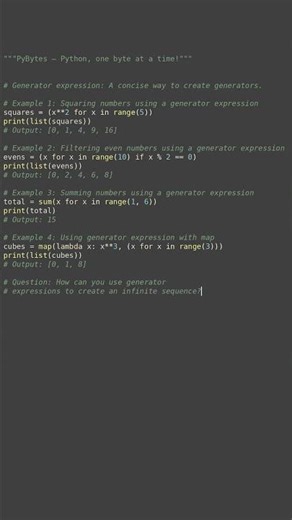 generator expression #python #showcase