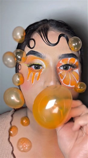 Bubble Makeup Trend 🧡 #bubble #makeupshorts #makeup #asmr #asmrsounds #trending