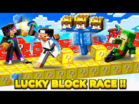I SECRETLY TRANSFORMED INTO MOBS IN LUCKY BLOCK RACE 😂