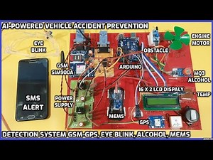 AI-Powered Vehicle🚗Accident Prevention & Detection System GSM-GPS🛰️, Eye blink, Alcohol, MEMS📱Alert📍