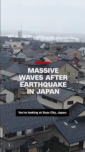Massive waves after earthquake in Japan
