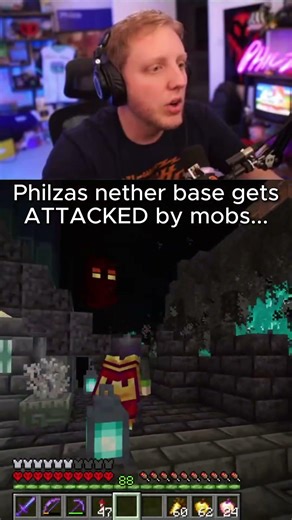 Philzas nether base gets ATTACKED by mobs...