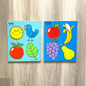 Buy Vintage Playskool Wooden Puzzles - Favorite Fruits - Colors I See - Made in USA Online in India - Etsy