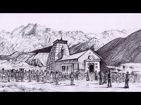 How to Draw Kedarnath Temple || Temple Drawing Step by Step